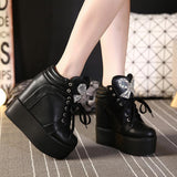 Platform Heels for Women Autumn Martin Boots Women's Muffin Bottom Shoes