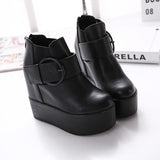 Platform Heels for Women Autumn and Winter Women's Shoes Fashion Heel Lifed Ankle Boots for Women Platform Martin Boots