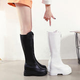 Platform Heels for Women Thick Bottom Medium Boots