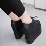 Platform Heels for Women Fall High Heel Boots Versatile Platform Height Increasing Insole Martin Women's Boots