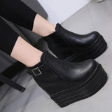 Platform Heels for Women Autumn Thick Bottom Fashion All-Match Height Increasing Insole High Heel Martin Female Boots