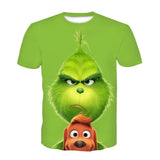 Men and Women Grinch Shirt 3D Printed T-shirt Children's Summer Clothing