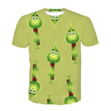 Men and Women Grinch Shirt 3D Printed T-shirt Children's Summer Clothing