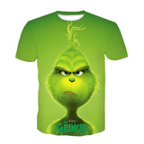 Men and Women Grinch Shirt 3D Printed T-shirt Children's Summer Clothing