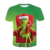 Men and Women Grinch Shirt 3D Printed T-shirt Children's Summer Clothing