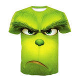 Men and Women Grinch Shirt 3D Printed T-shirt Children's Summer Clothing