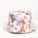 Bucket Hat Fishing Cap Cotton Print Fisherman H Butterfly Print Cartoon Sun Hat