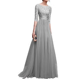 Long Sleeve Burgundy Dress Formal Autumn and Winter Chiffon Evening Long Dress