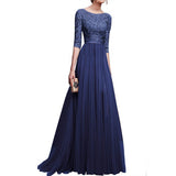 Long Sleeve Burgundy Dress Formal Autumn and Winter Chiffon Evening Long Dress