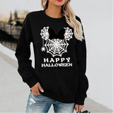 Halloween Costumes Fun Pattern Printed Long Sleeve Capless round Neck Sweater
