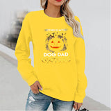 Halloween Costumes Fun Pattern Printed Long Sleeve Capless round Neck Sweater