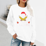 Halloween Costume Pattern Printed Long Sleeve Capless round Neck Sweatshirt