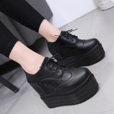 Platform Heels for Women Fall High Heel Boots Versatile Platform Height Increasing Insole Martin Women's Boots