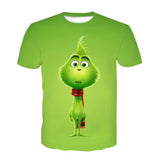 Men and Women Grinch Shirt 3D Printed T-shirt Children's Summer Clothing