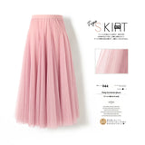 MIDI Mauve Skirt Long Skirt Large Swing Skirt Slimming A- line Skirt Cover Purple Gauze Skirt
