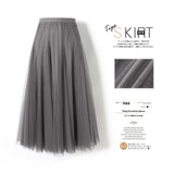 MIDI Mauve Skirt Long Skirt Large Swing Skirt Slimming A- line Skirt Cover Purple Gauze Skirt