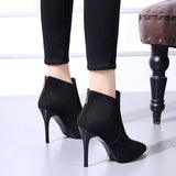 Platform Heels for Women Fall Winter Martin Boots High Heel Boots Thick Bottom Fleece-Lined Women's Boots