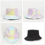 Bucket Hat Fishing Cap Cotton Print Fisherman Hat Color Bucket Hat Female Autumn and Winter Outdoor Sun-Proof Basin Hat