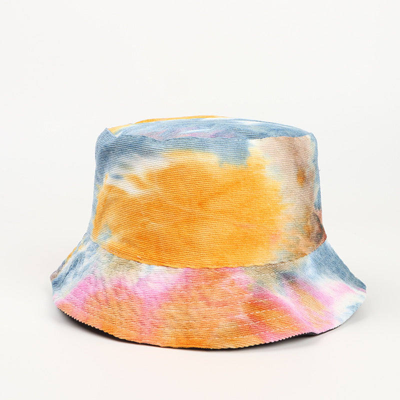 Bucket Hat Fishing Cap Cotton Print Fisherman Hat Color Bucket Hat Female Autumn and Winter Outdoor Sun-Proof Basin Hat