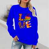 Halloween Costumes Pattern Printed Long Sleeve Capless round Neck Sweater