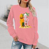 Halloween Costumes Pattern Printed Long Sleeve Capless round Neck Sweater