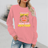 Halloween Costumes Fun Pattern Printed Long Sleeve Capless round Neck Sweater