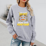 Halloween Costumes Fun Pattern Printed Long Sleeve Capless round Neck Sweater