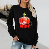 Halloween Costumes Fun Pattern Printed Long Sleeve Capless round Neck Sweater