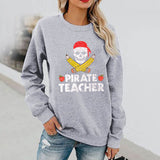 Halloween Costume Pattern Printed Long Sleeve Capless round Neck Sweatshirt