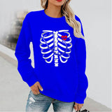 Halloween Costumes Fun Pattern Printed Long Sleeve Capless round Neck Sweater