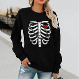 Halloween Costumes Fun Pattern Printed Long Sleeve Capless round Neck Sweater