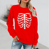 Halloween Costumes Fun Pattern Printed Long Sleeve Capless round Neck Sweater