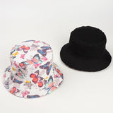 Bucket Hat Fishing Cap Cotton Print Fisherman H Butterfly Print Cartoon Sun Hat