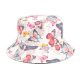 Bucket Hat Fishing Cap Cotton Print Fisherman H Butterfly Print Cartoon Sun Hat