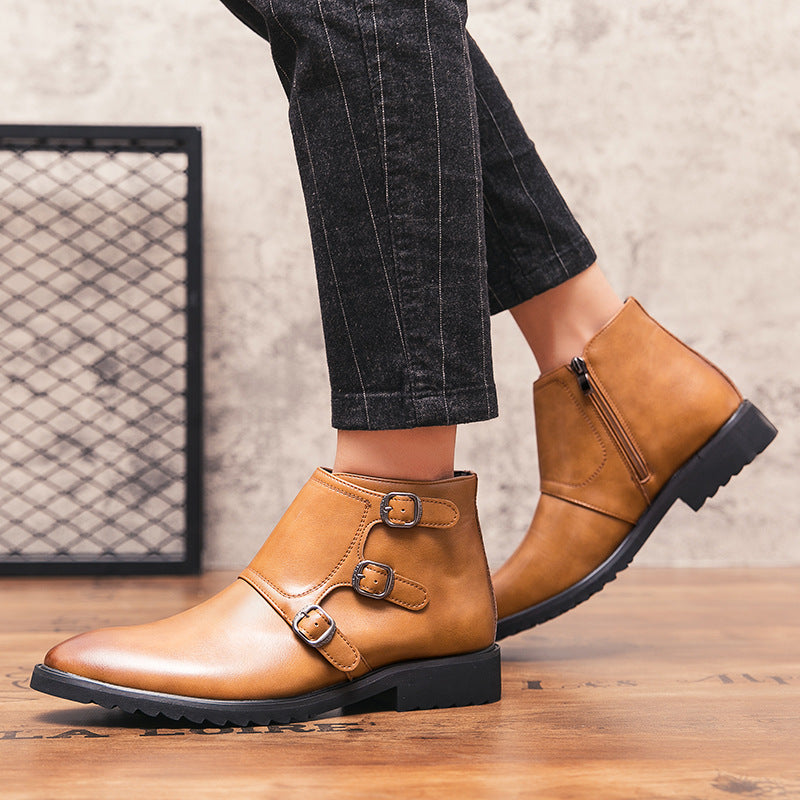 Men's Boots Work Boot Men Casual Hiking Boots High-Top Shoes Vintage Trendy Martin Boots Men's Outdoor Leisure Shoes