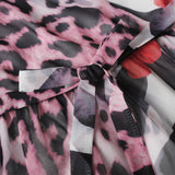 African Dashiki Dress V-neck Stitching Printed Leopard Print plus Size