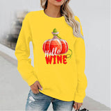 Halloween Costumes Fun Pattern Printed Long Sleeve Capless round Neck Sweater