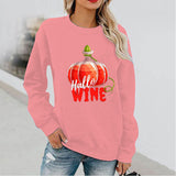 Halloween Costumes Fun Pattern Printed Long Sleeve Capless round Neck Sweater
