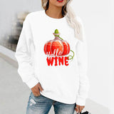 Halloween Costumes Fun Pattern Printed Long Sleeve Capless round Neck Sweater