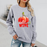 Halloween Costumes Fun Pattern Printed Long Sleeve Capless round Neck Sweater