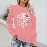 Halloween Costumes Fun Pattern Printed Long Sleeve Capless round Neck Sweater