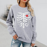Halloween Costumes Fun Pattern Printed Long Sleeve Capless round Neck Sweater