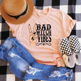 Halloween Costumes Bad Witch Vibe Shirt Bad Witch Vibes Printed Loose Fashion Men's and Women's Short-Sleeved T-shirt