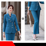 Interview Suit Women Long Sleeve Women Fall Winter Fashion Professional Tailored Suit Work Clothes