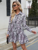 Nine Britton Dress Snakeskin Print Long Sleeve