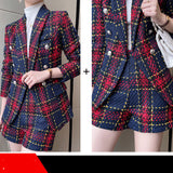 Interview Suit Women Plaid Blazer Women's Casual Suit