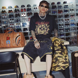 Askyurself T Shirt Sun Skull Cross Print Distressed VTG