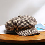 Vintage Check Bucket Hat Beret