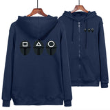 Squid Game Costume round Six Squid Game Squid Game Series Pattern Printing Zipper Hooded Sweater Independent Station