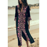 Beth Dutton Bohemian Dress Winter Autumn Midi Dresses Embroidered Midi Dress